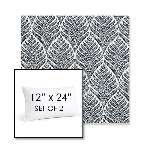 Picture of Linnaeus Indigo | Set of 2 | 12" X 24" Sunbrella Outdoor Throw Pillows with Premium Inserts