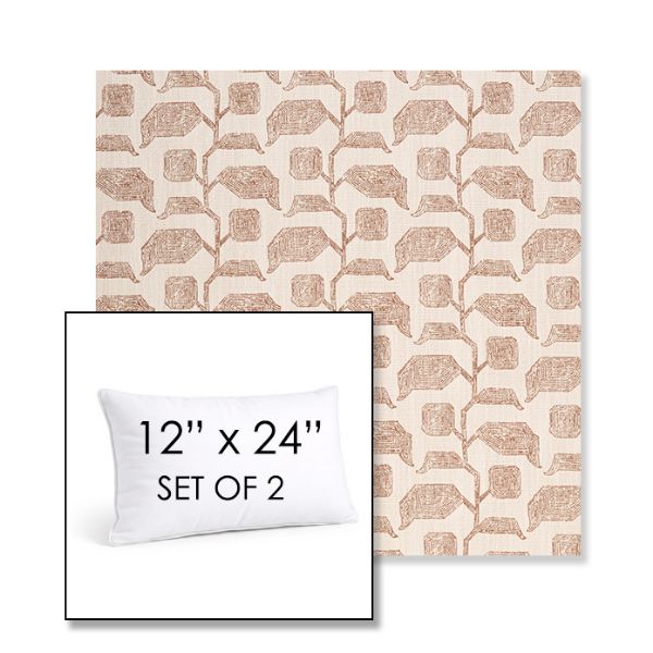 Picture of Lola Clay | Set of 2 | 12" X 24" Sunbrella Outdoor Throw Pillows with Premium Inserts