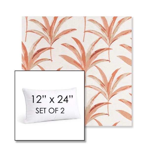 Picture of Martinique Mango | Set of 2 | 12" X 24" Sunbrella Outdoor Throw Pillows with Premium Inserts