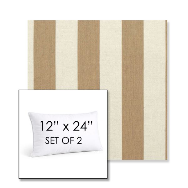 Picture of Maxim Heather Beige | Set of 2 | 12" X 24" Sunbrella Outdoor Throw Pillows with Premium Inserts