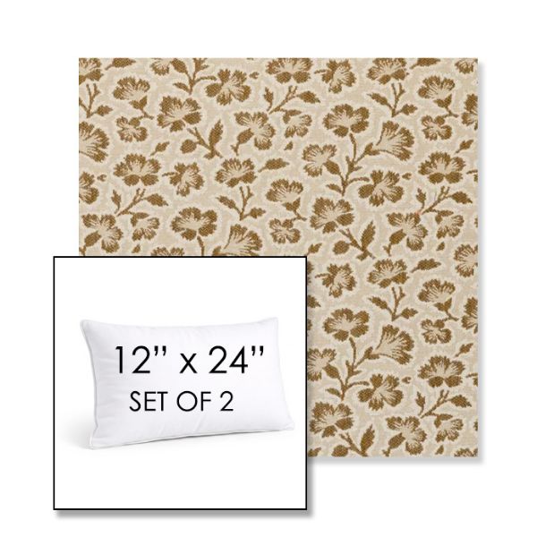 Picture of Mia Toffee | Set of 2 | 12" X 24" Sunbrella Outdoor Throw Pillows with Premium Inserts