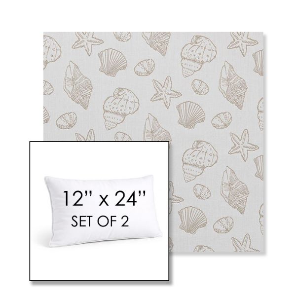 Picture of Nantucket Suntan | Set of 2 | 12" X 24" Sunbrella Outdoor Throw Pillows with Premium Inserts