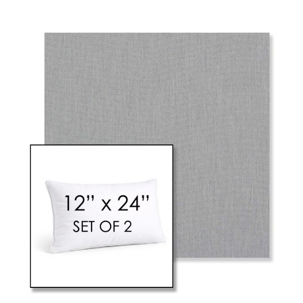 Picture of Natte Grey Chine | Set of 2 | 12" X 24" Sunbrella Outdoor Throw Pillows with Premium Inserts