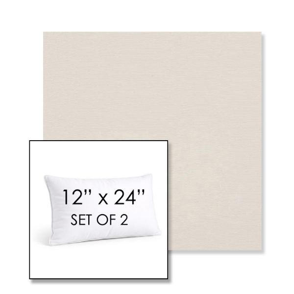 Picture of Natte White | Set of 2 | 12" X 24" Sunbrella Outdoor Throw Pillows with Premium Inserts