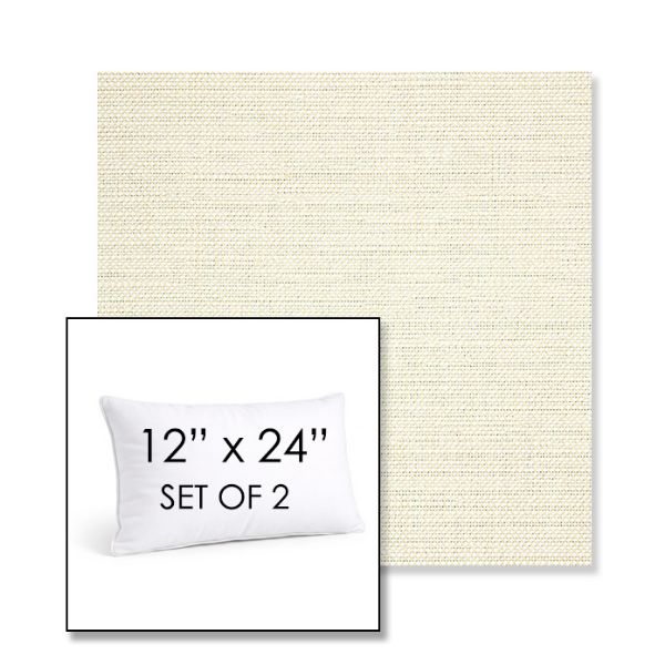 Picture of Piazza Parchment | Set of 2 | 12" X 24" Sunbrella Outdoor Throw Pillows with Premium Inserts