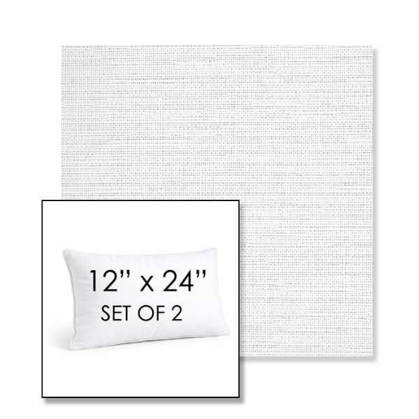 Picture of Piazza White | Set of 2 | 12" X 24" Sunbrella Outdoor Throw Pillows with Premium Inserts
