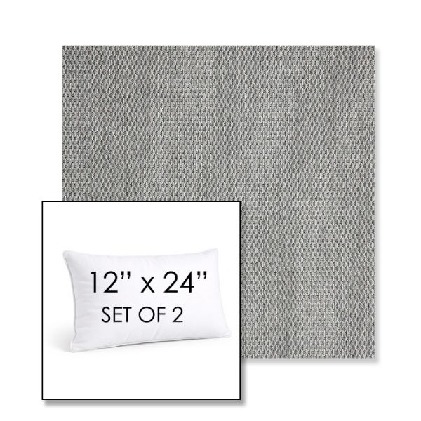 Picture of Pique Ash | Set of 2 | 12" X 24" Sunbrella Outdoor Throw Pillows with Premium Inserts