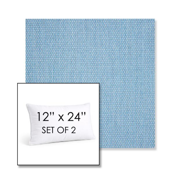 Picture of Pique Sky | Set of 2 | 12" X 24" Sunbrella Outdoor Throw Pillows with Premium Inserts