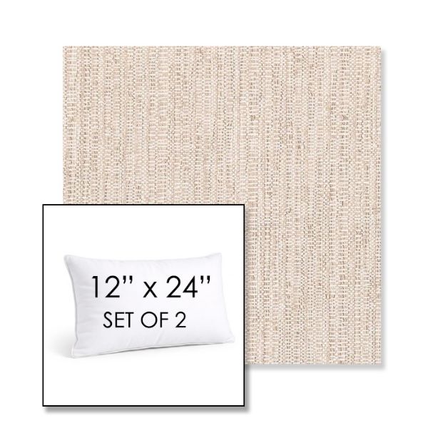 Picture of Poros Linen | Set of 2 | 12" X 24" Sunbrella Outdoor Throw Pillows with Premium Inserts