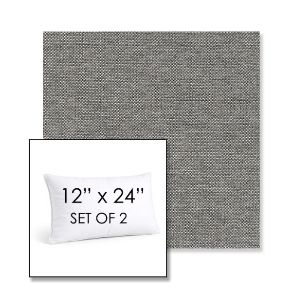 Picture of Ritsy Fog | Set of 2 | 12" X 24" Sunbrella Outdoor Throw Pillows with Premium Inserts