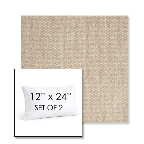 Picture of Tailored Putty | Set of 2 | 12" X 24" Sunbrella Outdoor Throw Pillows with Premium Inserts