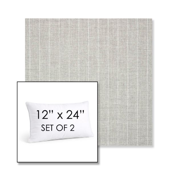 Picture of Ticking Fog | Set of 2 | 12" X 24" Sunbrella Outdoor Throw Pillows with Premium Inserts