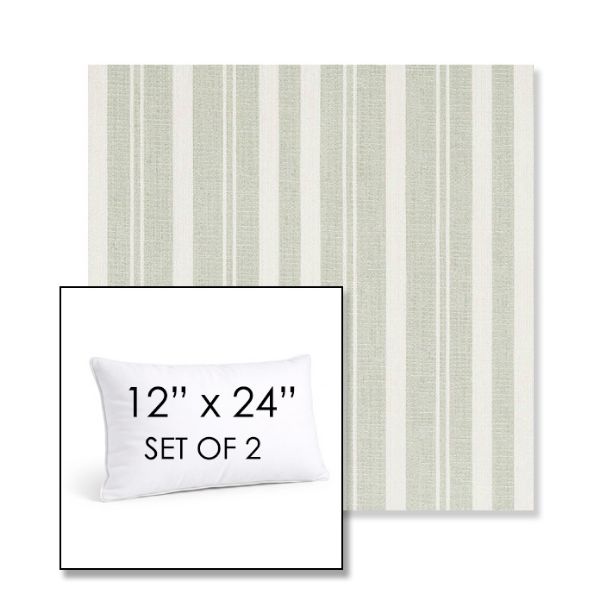 Picture of Tranquil Sage | Set of 2 | 12" X 24" Sunbrella Outdoor Throw Pillows with Premium Inserts