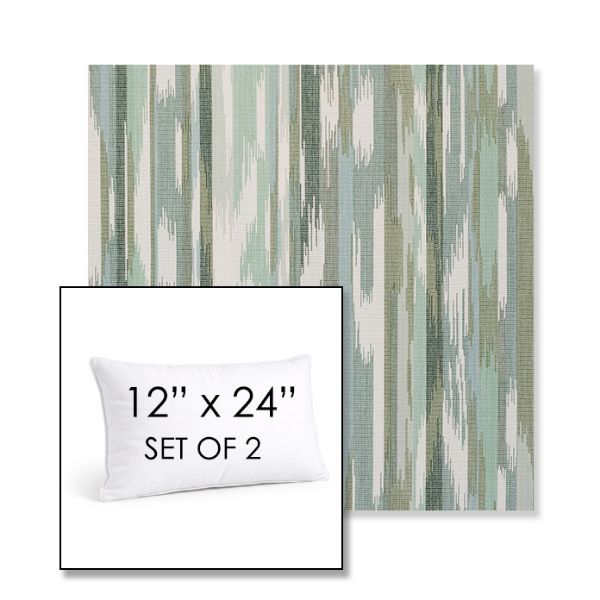 Picture of Transformation Moss | Set of 2 | 12" X 24" Sunbrella Outdoor Throw Pillows with Premium Inserts