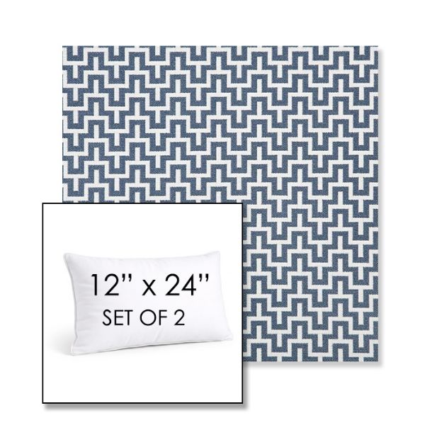Picture of Underline Denim | Set of 2 | 12" X 24" Sunbrella Outdoor Throw Pillows with Premium Inserts