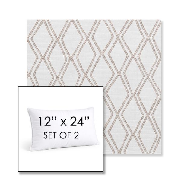 Picture of Voyage Dune | Set of 2 | 12" X 24" Sunbrella Outdoor Throw Pillows with Premium Inserts