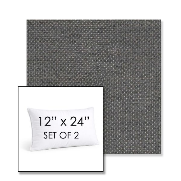 Picture of Wadi Steel | Set of 2 | 12" X 24" Sunbrella Outdoor Throw Pillows with Premium Inserts