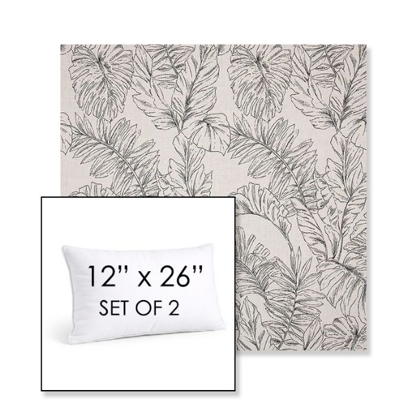 Picture of Calm Graphite | Set of 2 | 12" X 26" Sunbrella Outdoor Throw Pillows with Premium Inserts