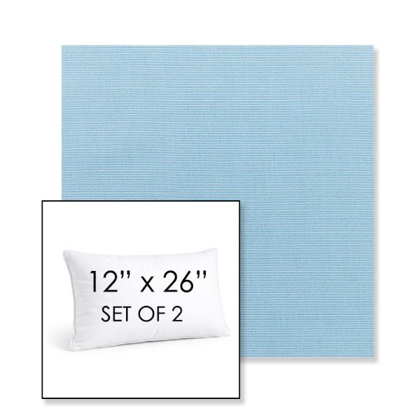 Picture of Canvas Air Blue | Set of 2 | 12" X 26" Sunbrella Outdoor Throw Pillows with Premium Inserts