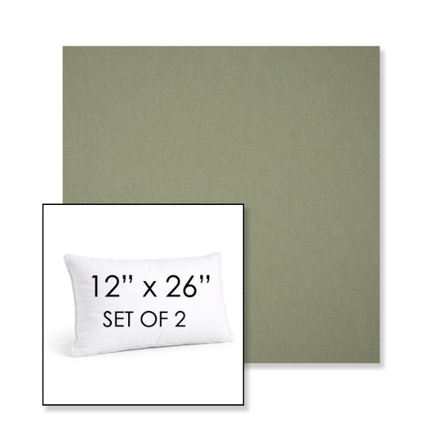 Picture of Canvas Almond | Set of 2 | 12" X 26" Sunbrella Outdoor Throw Pillows with Premium Inserts