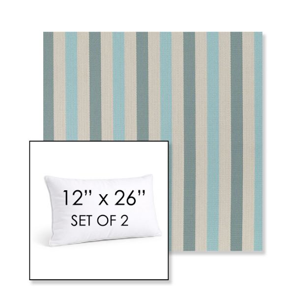 Picture of Costa Clearwater | Set of 2 | 12" X 26" Sunbrella Outdoor Throw Pillows with Premium Inserts