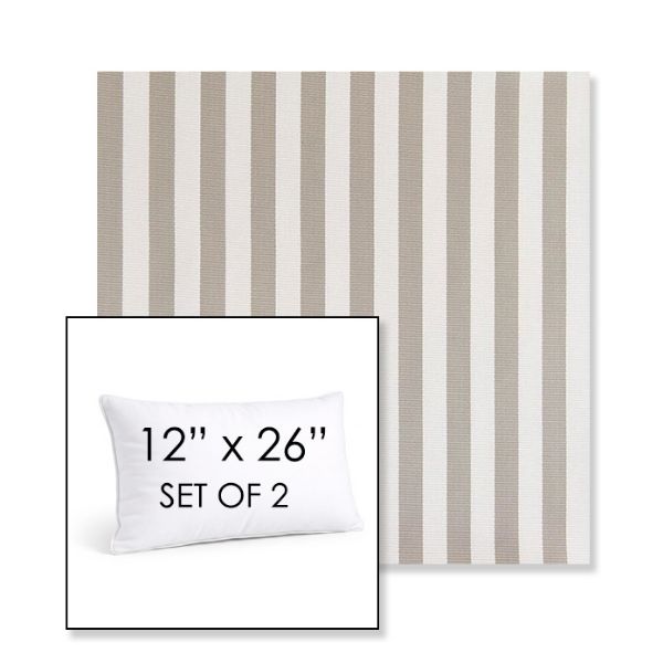 Picture of Costa Nickel | Set of 2 | 12" X 26" Sunbrella Outdoor Throw Pillows with Premium Inserts