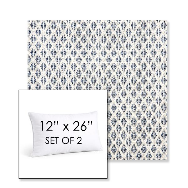 Picture of Detail Denim | Set of 2 | 12" X 26" Sunbrella Outdoor Throw Pillows with Premium Inserts