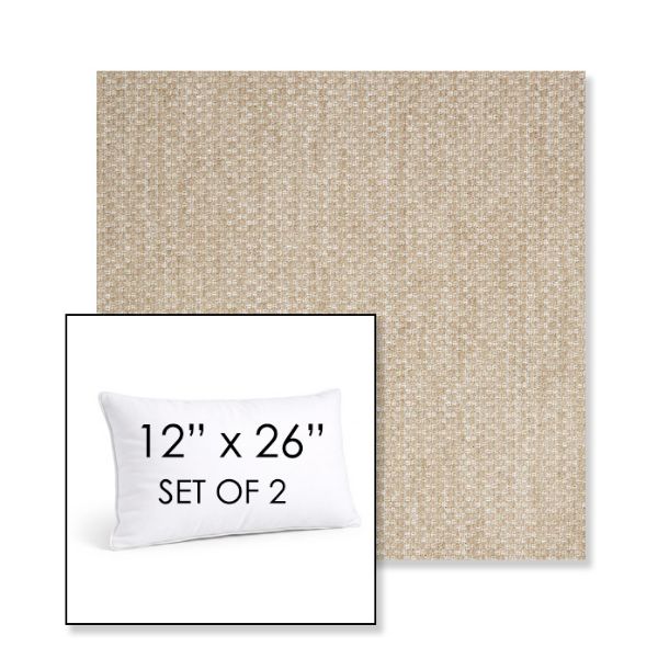 Picture of Tailored Putty | Set of 2 | 12" X 26" Sunbrella Outdoor Throw Pillows with Premium Inserts
