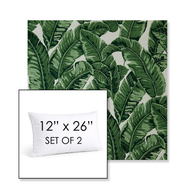 Picture of Tropics Jungle | Set of 2 | 12" X 26" Sunbrella Outdoor Throw Pillows with Premium Inserts