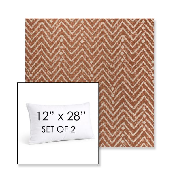 Picture of Argo Clay | Set of 2 | 12" X 28" Sunbrella Outdoor Throw Pillows with Premium Inserts