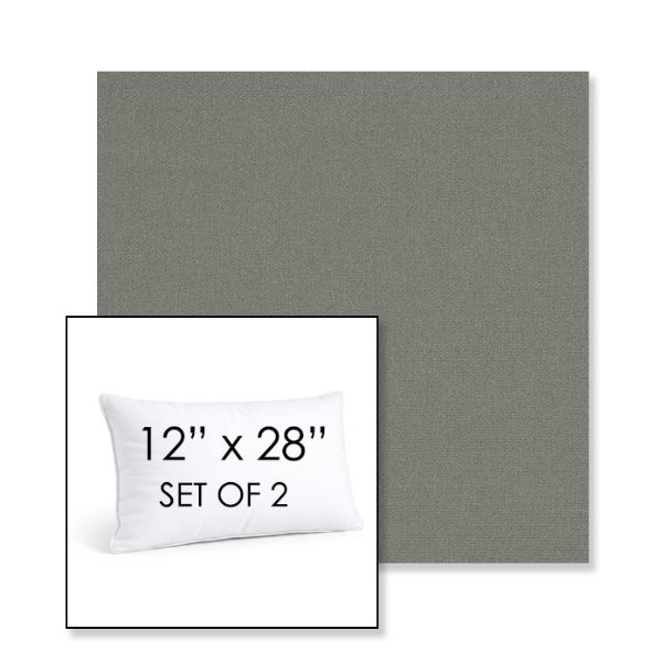 Picture of Canvas Charcoal | Set of 2 | 12" X 28" Sunbrella Outdoor Throw Pillows with Premium Inserts