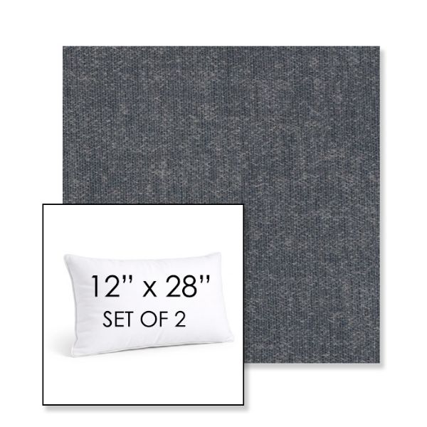 Picture of Dither Slate | Set of 2 | 12" X 28" Sunbrella Outdoor Throw Pillows with Premium Inserts