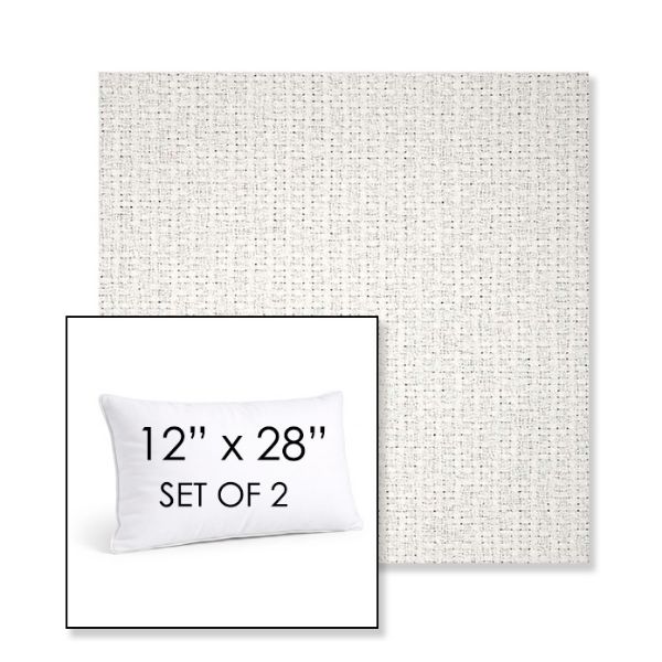 Picture of Dumont Snow | Set of 2 | 12" X 28" Sunbrella Outdoor Throw Pillows with Premium Inserts