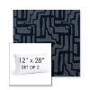 Picture of Escher Indigo | Set of 2 | 12" X 28" Sunbrella Outdoor Throw Pillows with Premium Inserts