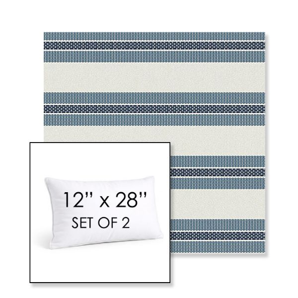 Picture of Excel Denim | Set of 2 | 12" X 28" Sunbrella Outdoor Throw Pillows with Premium Inserts