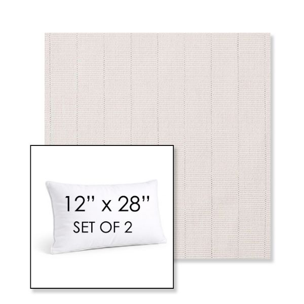 Picture of Kaia Linen | Set of 2 | 12" X 28" Sunbrella Outdoor Throw Pillows with Premium Inserts