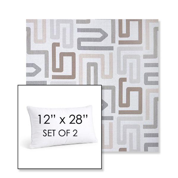 Picture of Labyrinth Cloud | Set of 2 | 12" X 28" Sunbrella Outdoor Throw Pillows with Premium Inserts