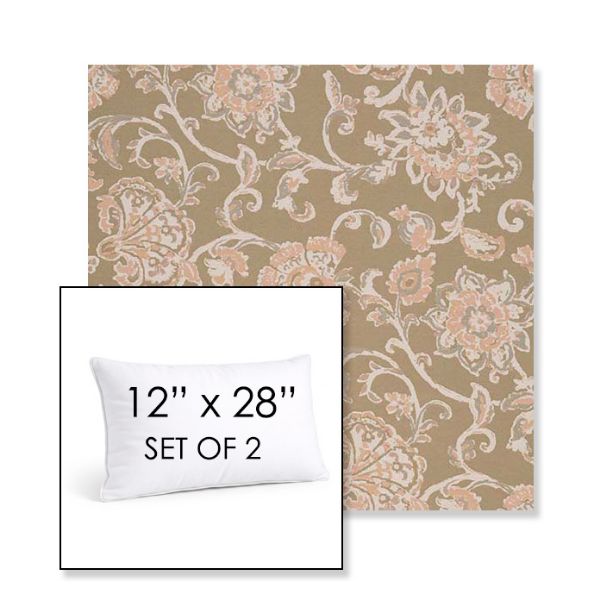 Picture of Martha Floral Spring | Set of 2 | 12" X 28" Sunbrella Outdoor Throw Pillows with Premium Inserts