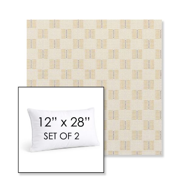 Picture of Mend Saffron | Set of 2 | 12" X 28" Sunbrella Outdoor Throw Pillows with Premium Inserts