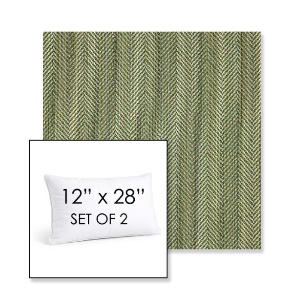 Picture of Posh Shamrock | Set of 2 | 12" X 28" Sunbrella Outdoor Throw Pillows with Premium Inserts