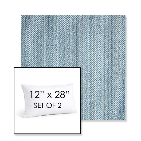 Picture of Posh Sky | Set of 2 | 12" X 28" Sunbrella Outdoor Throw Pillows with Premium Inserts