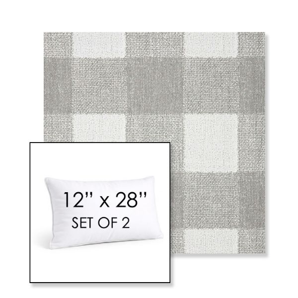 Picture of Preso Pebble | Set of 2 | 12" X 28" Sunbrella Outdoor Throw Pillows with Premium Inserts