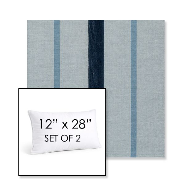Picture of Revival Denim | Set of 2 | 12" X 28" Sunbrella Outdoor Throw Pillows with Premium Inserts