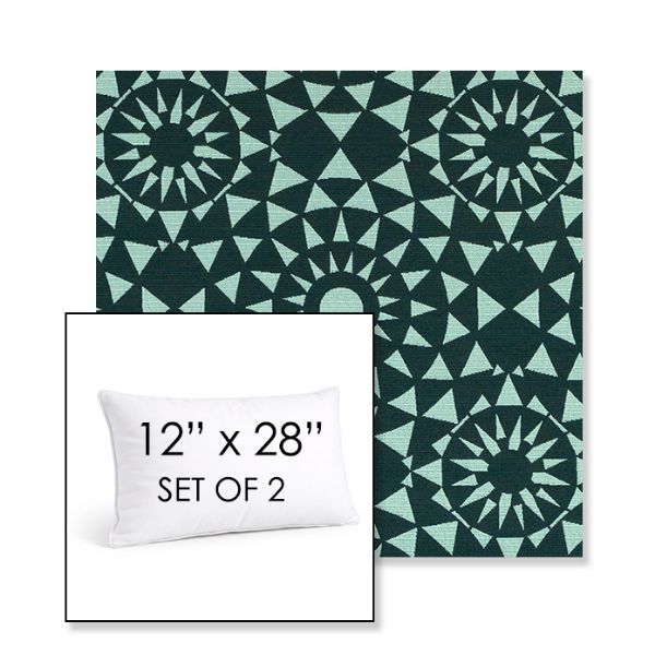 Picture of Sundial Seaweed | Set of 2 | 12" X 28" Sunbrella Outdoor Throw Pillows with Premium Inserts