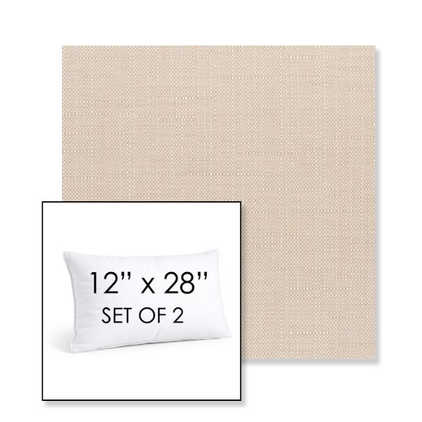 Picture of Willa Linen | Set of 2 | 12" X 28" Sunbrella Outdoor Throw Pillows with Premium Inserts