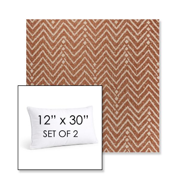 Picture of Argo Clay | Set of 2 | 12" X 30" Sunbrella Outdoor Throw Pillows with Premium Inserts