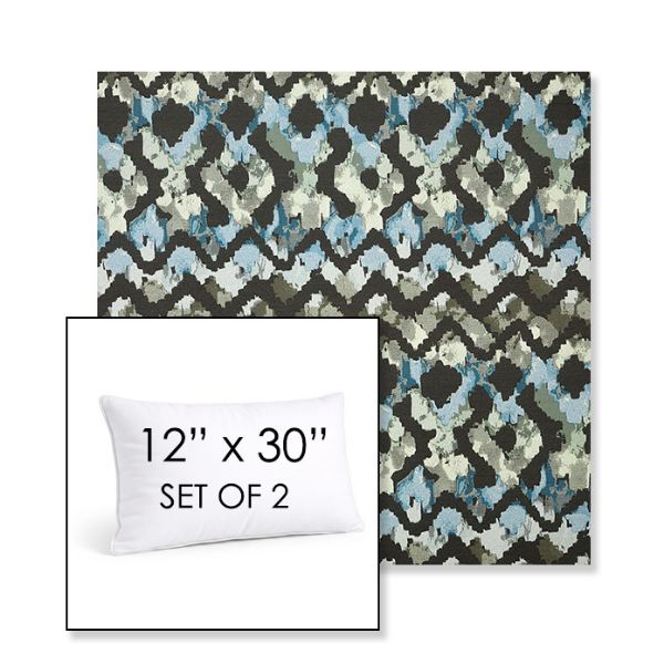 Picture of Inga Green Tea | Set of 2 | 12" X 30" Sunbrella Outdoor Throw Pillows with Premium Inserts