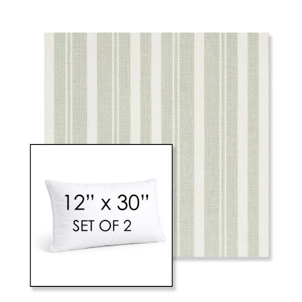 Picture of Tranquil Sage | Set of 2 | 12" X 30" Sunbrella Outdoor Throw Pillows with Premium Inserts