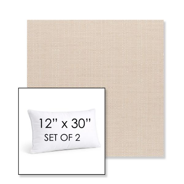 Picture of Willa Linen | Set of 2 | 12" X 30" Sunbrella Outdoor Throw Pillows with Premium Inserts