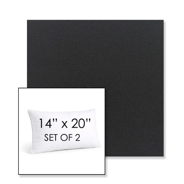Picture of Canvas Black | Set of 2 | 14" X 20" Sunbrella Outdoor Throw Pillows with Premium Inserts